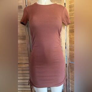 Zara Brown Ribbed Mini Dress size S